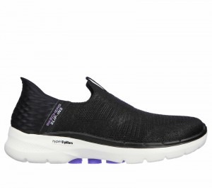 Tenis para Caminar Skechers Slip-ins: GO WALK 6 - Fabulous View Mujer Negros Lavanda | 460793FBE