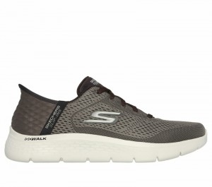 Tenis para Caminar Skechers Slip-ins: GO WALK Flex - New World Hombre Marrom | 871260CNR