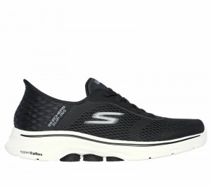 Tenis para Caminar Skechers Slip-ins: GO WALK 7 - Free Hand 2 Hombre Negros Blancos | 037918UJA