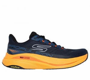 Tenis para Correr Skechers Max Cushioning Propulsion Hombre Azul Marino Naranjas | 653821TMW