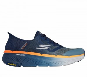 Tenis para Correr Skechers Slip-ins: Max Cushioning Premier 2.0 Hombre Azul Marino Naranjas | 495028VZF
