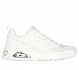 Zapatos Cuña Skechers Tres-Air Uno - Revolution-Airy Mujer Blancos Plateados | 852043IJH