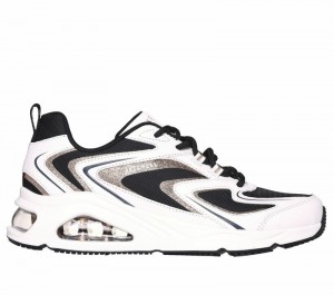 Zapatos Cuña Skechers Tres-Air - Shimm-Airy Mujer Blancos Negros Dorados | 713925OLB
