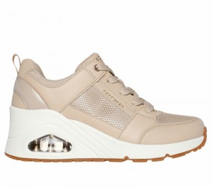Zapatos Cuña Skechers Uno Wedge - Everything Nice Mujer Beige | 574068CQX