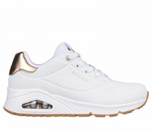 Zapatos Cuña Skechers Uno - Golden Air Mujer Blancos | 247581PSE