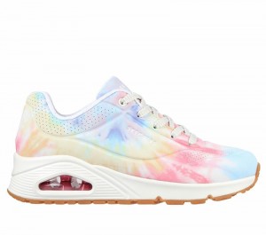 Zapatos Cuña Skechers Uno - Hyped Hippie Mujer Blancos Multicolor | 127306GBU