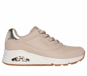 Zapatos Cuña Skechers Uno - Shimmer Away Mujer Beige | 591704PRC