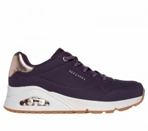 Zapatos Cuña Skechers Uno - Shimmer Away Mujer Morados Oscuro | 138796ZJX