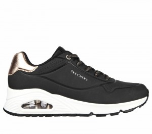Zapatos Cuña Skechers Uno - Shimmer Away Mujer Negros | 630472GON
