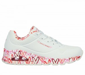 Zapatos Cuña Skechers x JGoldcrown: Uno - Loving Love Mujer Blancos Rojos Rosas | 312068YXQ