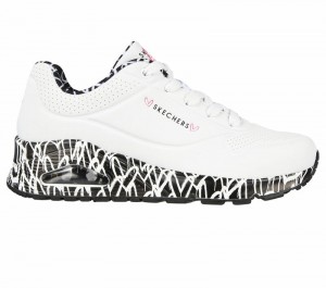 Zapatos Cuña Skechers x JGoldcrown: Uno - Loving Love Mujer Blancos Negros | 250431HJM