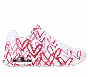 Zapatos Cuña Skechers x JGoldcrown: Uno - Spread the Love Mujer Blancos Rojos Rosas | 530287HOR