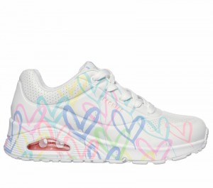 Zapatos Cuña Skechers x JGoldcrown: Uno - Spread the Love Mujer Blancos Rosas Turquesa | 930187RIC