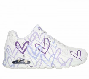 Zapatos Cuña Skechers x JGoldcrown: Uno - Spread the Love Mujer Blancos Morados Claro | 316208YKL