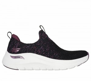 Zapatos Slip On Skechers Arch Fit 2.0 - Sheer Shimmer Mujer Negros Morados | 580324IVM