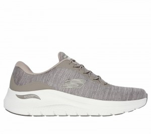 Zapatos Slip On Skechers Arch Fit 2.0 - Upperhand Hombre Grises Marrom | 413567GTL