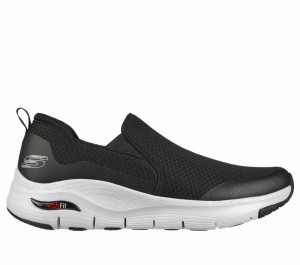 Zapatos Slip On Skechers Arch Fit - Banlin Hombre Negros Blancos | 198073VSJ
