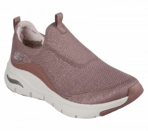 Zapatos Slip On Skechers Arch Fit - Keep It Up Mujer Morados | 215394ZQH