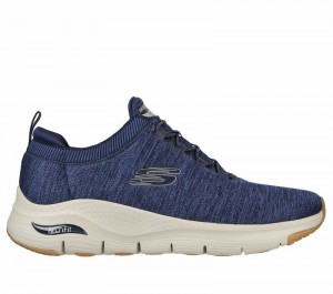 Zapatos Slip On Skechers Arch Fit - Waveport Hombre Azul Marino | 295748CZD