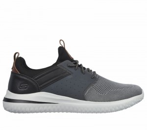 Zapatos Slip On Skechers Delson 3.0 - Cicada Hombre Grises Negros | 790253ELB
