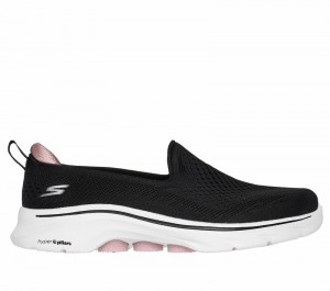 Zapatos Slip On Skechers GO WALK 7 - Vina Mujer Negros Rosas | 769453HNO