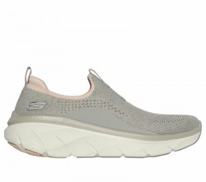 Zapatos Slip On Skechers Relaxed Fit: D'Lux Walker 2.0 - Bold State Mujer Grises Marrom Coral | 240398SLV