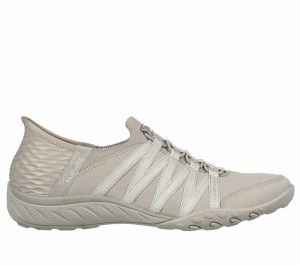 Zapatos Slip On Skechers Slip-ins: Breathe-Easy - Roll-With-Me Mujer Grises Marrom | 168930KBF