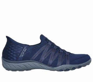 Zapatos Slip On Skechers Slip-ins: Breathe-Easy - Roll-With-Me Mujer Azul Marino | 219048TXJ