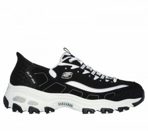 Zapatos Slip On Skechers Slip-ins: D'Lites - New Classic Mujer Negros Blancos | 719865HMX