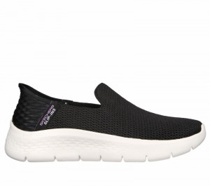 Zapatos Slip On Skechers Slip-ins: GO WALK Flex - Relish Mujer Negros Blancos | 123748BZE