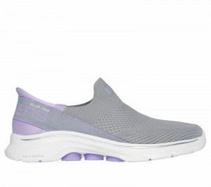 Zapatos Slip On Skechers Slip-ins: GO WALK 7 - Mia Mujer Grises Lavanda | 615247IJD
