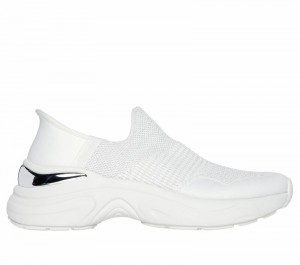 Zapatos Slip On Skechers Slip-ins: Hazel - Priya Mujer Blancos Plateados | 847602JXR