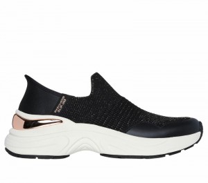 Zapatos Slip On Skechers Slip-ins: Hazel - Priya Mujer Negros Rosas Dorados | 594071JIK