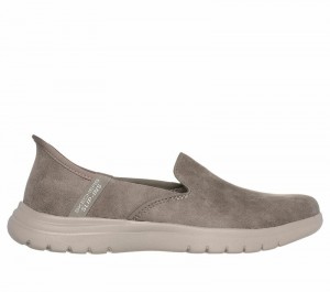 Zapatos Slip On Skechers Slip-ins: On-the-GO Flex - Captivating Mujer Grises Marrom | 897312TLB