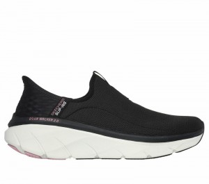 Zapatos Slip On Skechers Slip-ins RF: D'Lux Walker 2.0 Mujer Negros Rosas | 380167ZXU