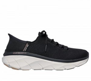 Zapatos Slip On Skechers Slip-ins Relaxed Fit: D'Lux Walker 2.0 - Thrill Movement Mujer Negros Marrom | 321674HJK
