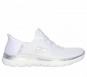 Zapatos Slip On Skechers Slip-ins: Summits - Diamond Dream Mujer Blancos Plateados | 856104VOK