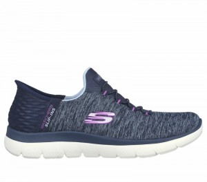 Zapatos Slip On Skechers Slip-ins: Summits - Dazzling Haze Mujer Azul Marino Morados | 426817ZWD