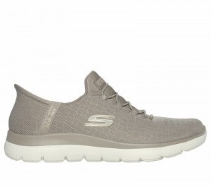 Zapatos Slip On Skechers Slip-ins: Summits - Classy Night Mujer Grises Marrom Dorados | 594827BCV
