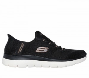 Zapatos Slip On Skechers Slip-ins: Summits - Classy Night Mujer Negros Rosas Dorados | 451826ABF