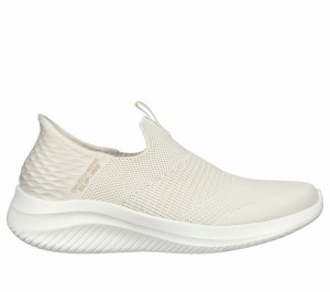 Zapatos Slip On Skechers Slip-ins: Ultra Flex 3.0 - Cozy Streak Mujer Beige | 968431JVT