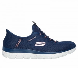 Zapatos Slip On Skechers Slip-ins Waterproof: Summits - Best Choice Mujer Azul Marino Coral | 061583PVS