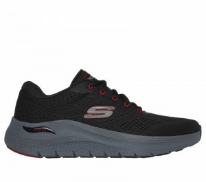 Zapatos con Cordones Skechers Arch Fit 2.0 Hombre Negros Rojos | 246718XHQ