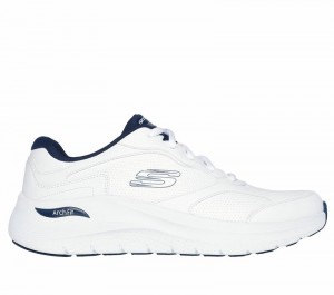 Zapatos con Cordones Skechers Arch Fit 2.0 - Safehouse Hombre Blancos Azul Marino | 964523JXW