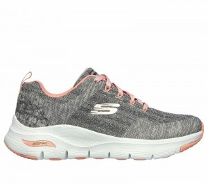 Zapatos con Cordones Skechers Arch Fit - Comfy Wave Mujer Grises Rosas | 230481JAW