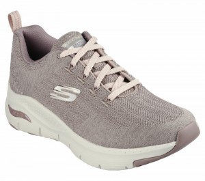 Zapatos con Cordones Skechers Arch Fit - Comfy Wave Mujer Grises Oscuro Marrom | 154967RDJ