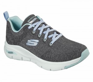 Zapatos con Cordones Skechers Arch Fit - Comfy Wave Mujer Grises Turquesa | 561390TER