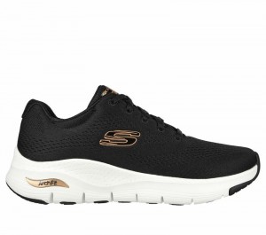 Zapatos con Cordones Skechers Arch Fit - Big Appeal Mujer Negros Rosas Dorados | 709461POS