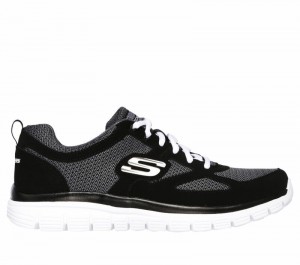 Zapatos con Cordones Skechers Burns - Agoura Hombre Negros Blancos | 164238OHB