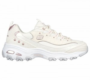 Zapatos con Cordones Skechers D'Lites Mujer Blancos Lavanda | 456321OHQ